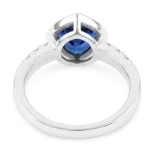 Natural Earth Mined Diamond Gemstone Jewellery 2 Carat Trillion Bezel Set Blue Sapphire Ring