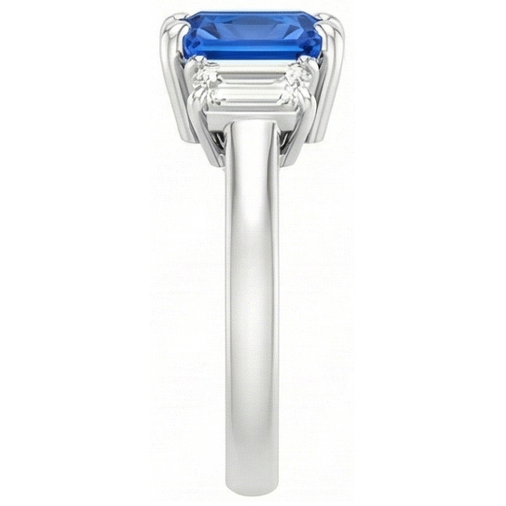 natural radiant sapphire 2ct ring close up detail