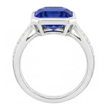 Natural Earth Mined Diamond Gemstone Jewellery Bezel Set Radiant Blue Sapphire Ring 3 Carats