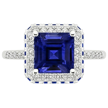 natural round sapphire 4.50ct ring close up detail