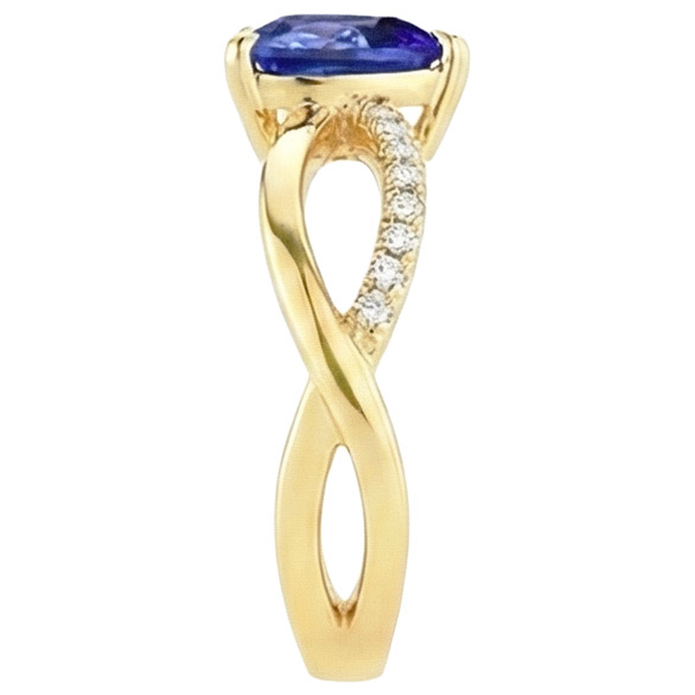 Natural Earth Mined Diamond Gemstone Ring Trillion Shape Sapphire Split Shank 2.50 Carats