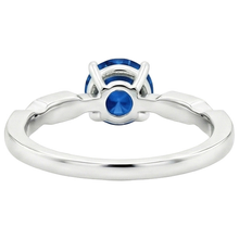 Natural Earth Mined Diamond Gemstone Ring Vintage Style Round Blue Sapphire 2.25 Carats