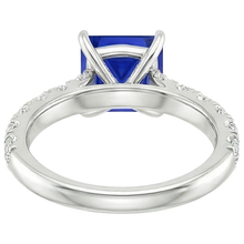 Natural Earth Mined Diamond Gold Ring Prong Set Sri Lankan Sapphire With Accents 6 Carats