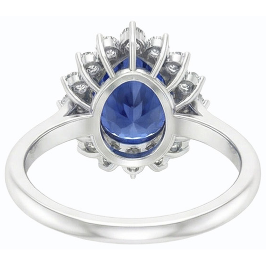 natural round sapphire 4.50ct ring side angle