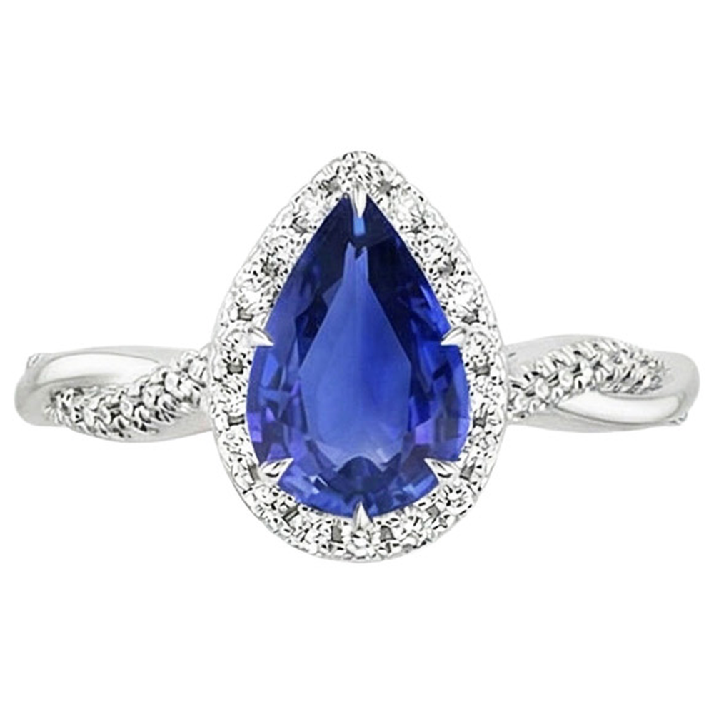 natural round sapphire 5.50ct ring profile view