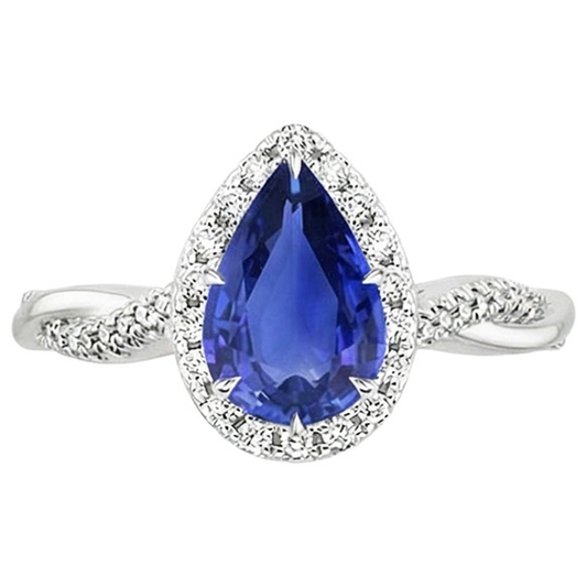 natural round sapphire 5.50ct ring profile view