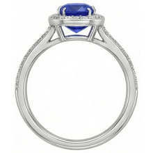 natural round sapphire 3ct ring profile view