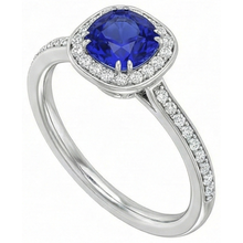 natural round sapphire 3ct ring close up detail