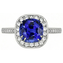 natural round sapphire 3ct ring side angle
