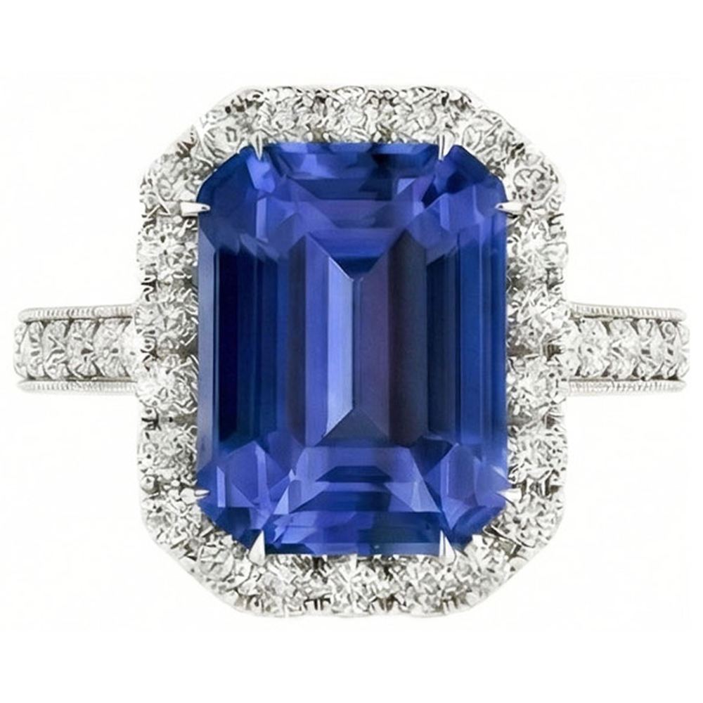 natural emerald sapphire 4ct ring close up detail
