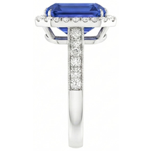 natural emerald sapphire 4ct ring profile view