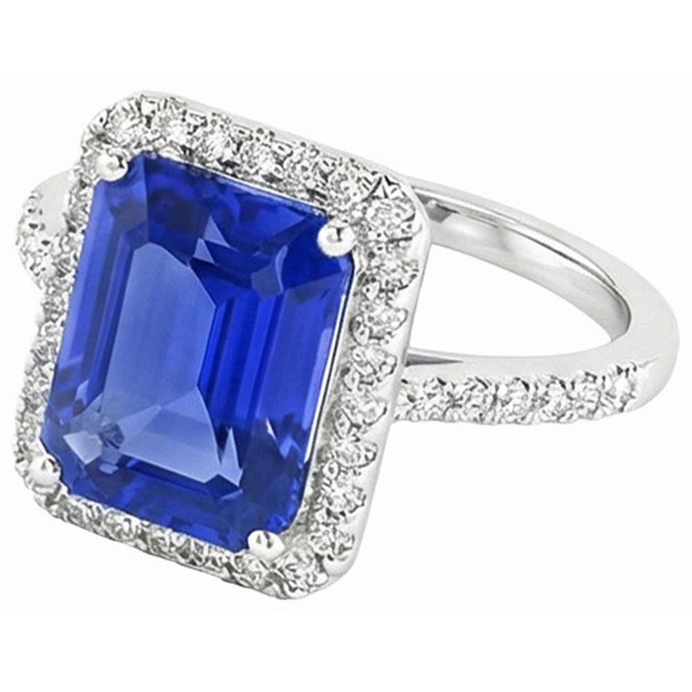 natural emerald sapphire 4.50ct ring top view