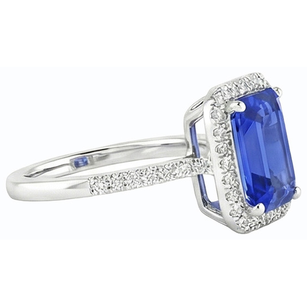 natural emerald sapphire 4.50ct ring profile view