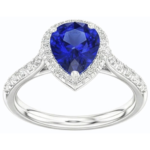 Natural Earth Mined Diamond Halo Engagement Ring Ceylon Sapphire 3.50 Carats