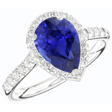 Natural Earth Mined Diamond Halo Engagement Ring Ceylon Sapphire 3.50 Carats