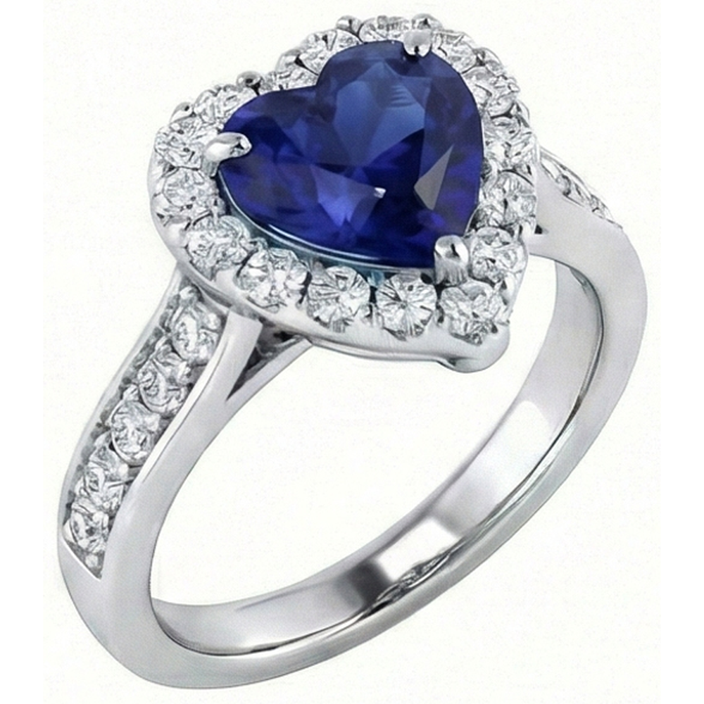 natural round sapphire 4ct ring side angle