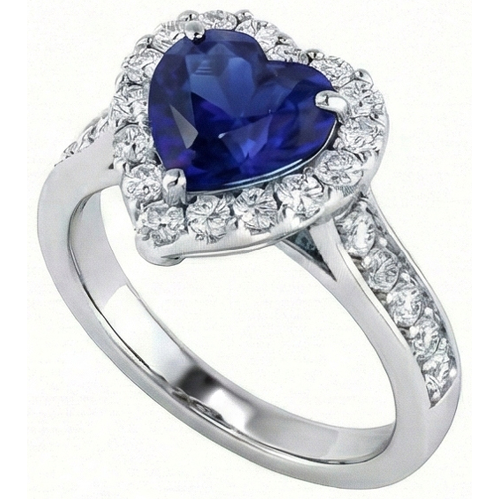 natural round sapphire 4ct ring close up detail