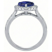 natural round sapphire 4ct ring top view