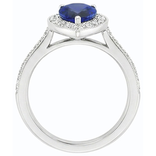 Natural Earth Mined Diamond Halo Engagement Ring Pear Srilanka Sapphire 4.50 Carats