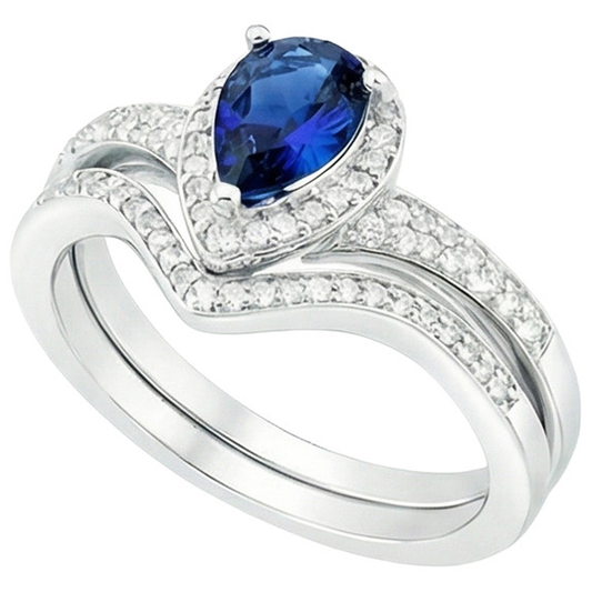 natural round sapphire 4ct ring front view