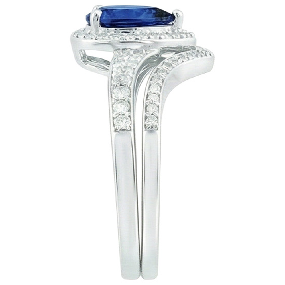 natural round sapphire 4ct ring top view
