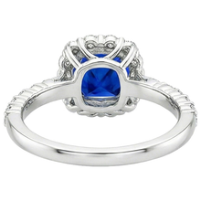 natural round sapphire 3.25ct ring on white background