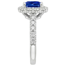 natural round sapphire 3.25ct ring profile view