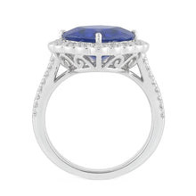 natural round sapphire 5ct ring top view