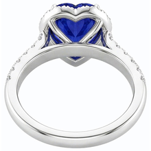 natural round sapphire 3.50ct ring profile view