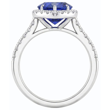 natural round sapphire 3.50ct ring top view