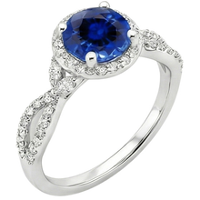 Natural Earth Mined Diamond Halo Jewellery Deep Blue Sapphire Split Shank Prong Set 3 Carats