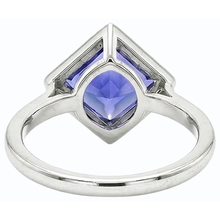 Natural Earth Mined Diamond Halo Princess Blue Sapphire Ring 3 Carats Gold Pyramid Style