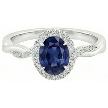 natural round sapphire 4.25ct ring front view