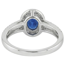 Natural Earth Mined Diamond Halo Ring Bezel Set Oval Ceylon Sapphire Gemstone 2.50 Carats