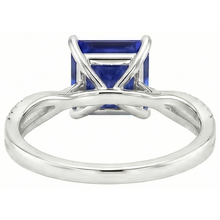natural round sapphire 5.50ct ring top view