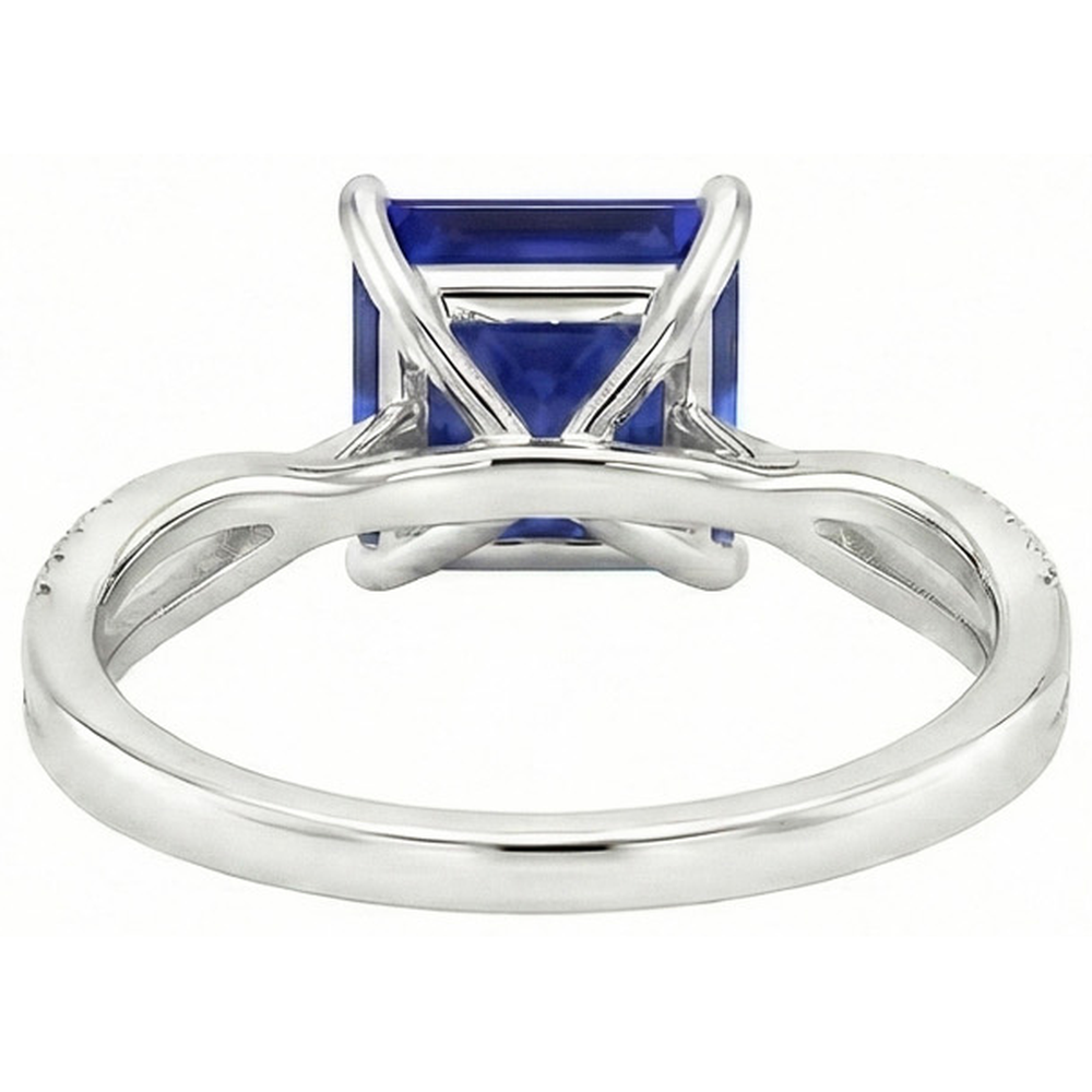 natural round sapphire 5.50ct ring top view