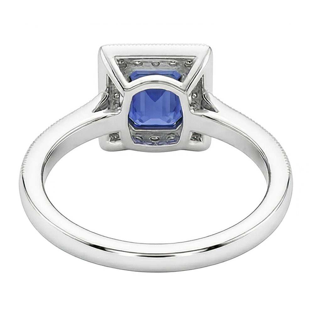 natural emerald sapphire 3ct ring profile view