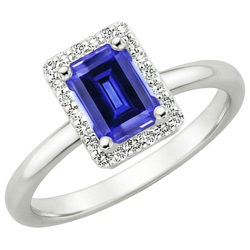Natural Sapphire Ring 4ct - White Gold 14K