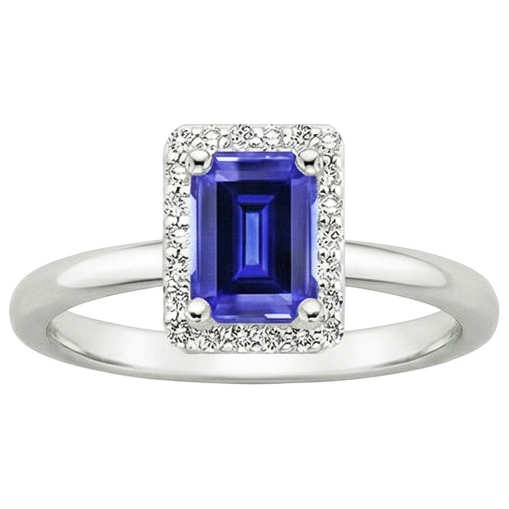 natural emerald sapphire 4ct ring top view
