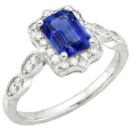 natural emerald sapphire 4ct ring side angle