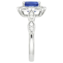 natural emerald sapphire 4ct ring on white background