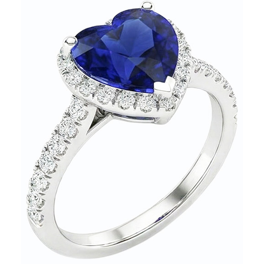 natural round sapphire 3.50ct ring side angle