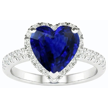 natural round sapphire 3.50ct ring top view