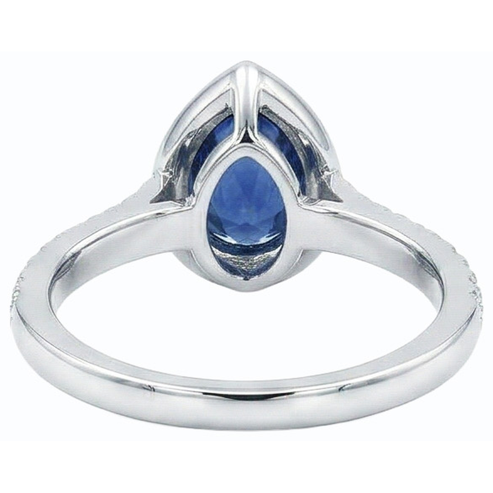 natural round sapphire 4ct ring side angle
