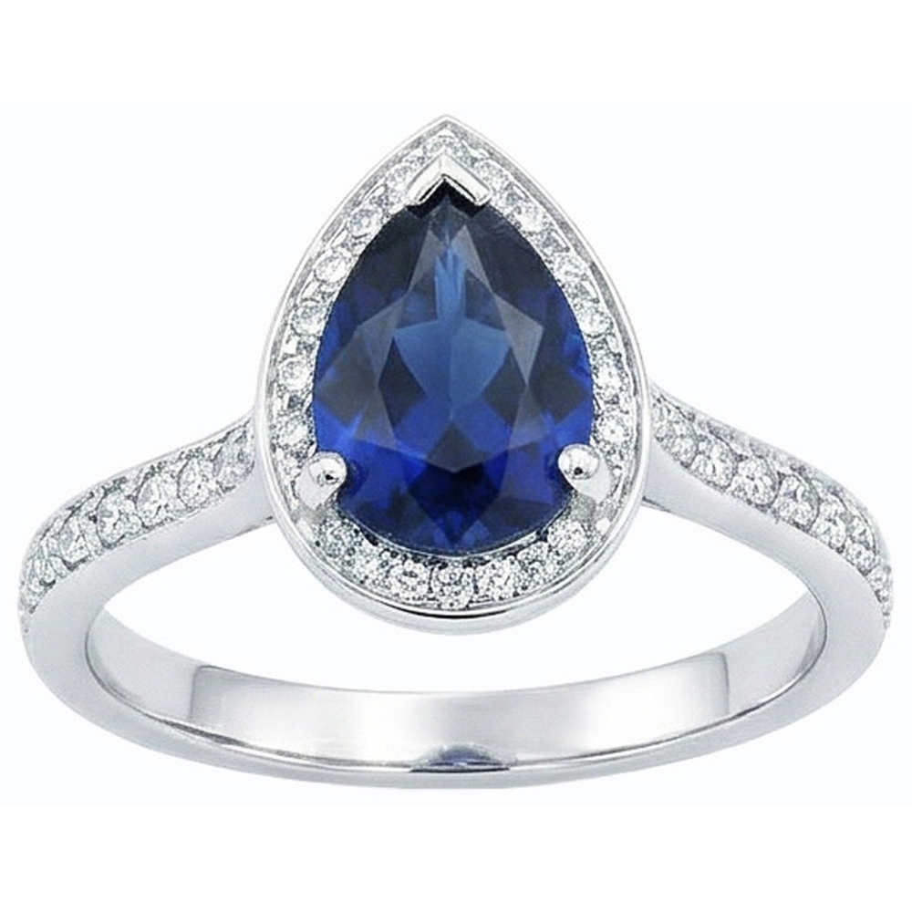 natural round sapphire 4ct ring close up detail