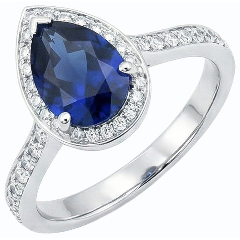 natural round sapphire 4ct ring top view