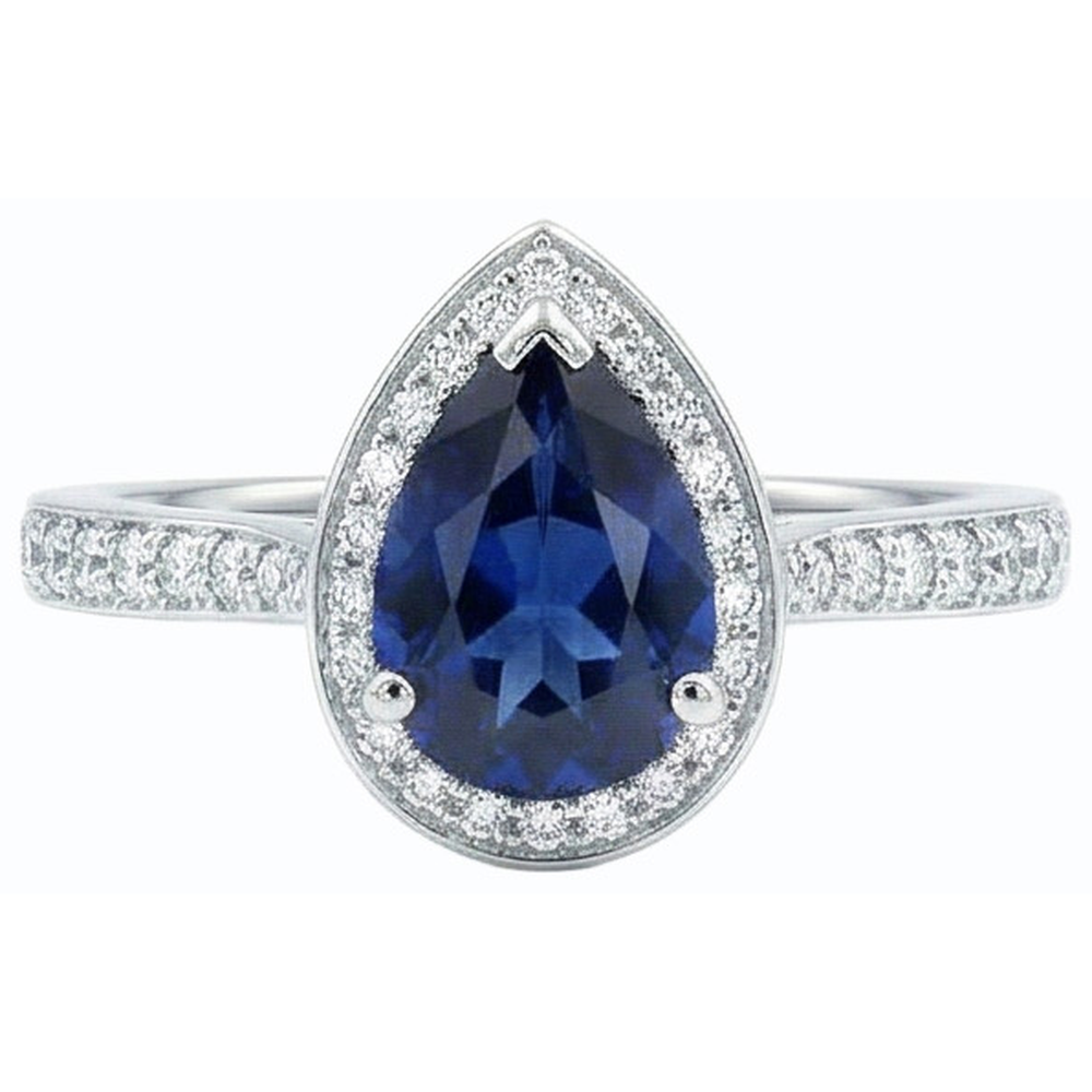 natural round sapphire 4ct ring profile view