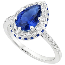Natural Sapphire Ring 5.25ct - White Gold 14K