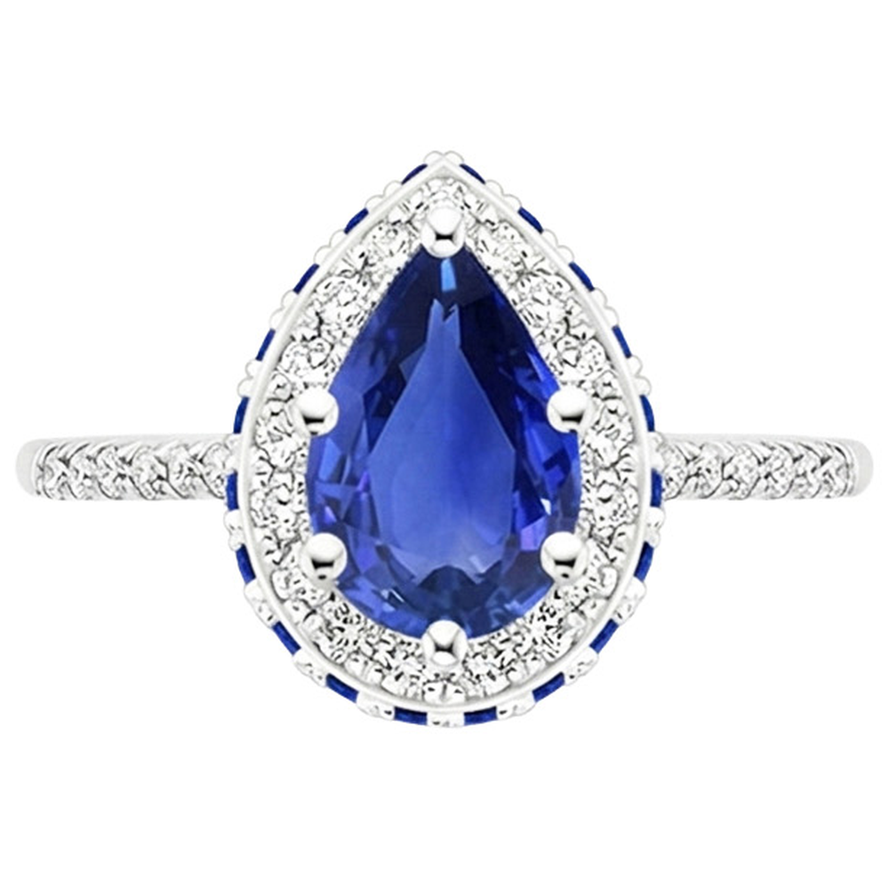natural round sapphire 5.25ct ring profile view