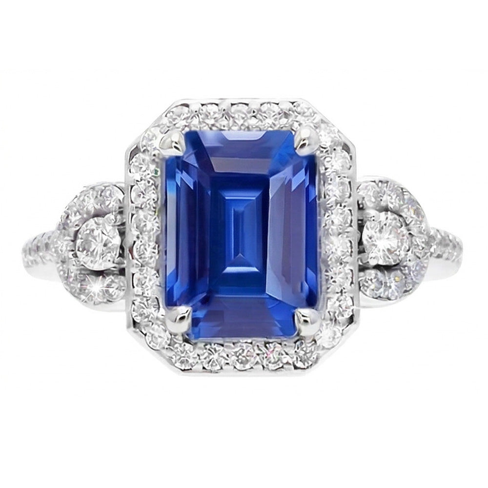 natural emerald sapphire 4.50ct ring side angle